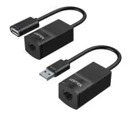 Unitek Y-UE01001 przedłużacz USB po skrętce 60m Czarny