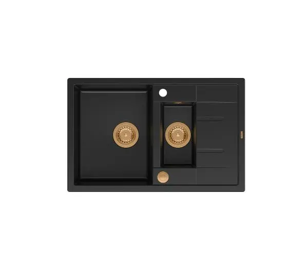 Quadron HB8224U7-C1 P2O Morgan 156 Granitowy Czarny mat/Miedziany