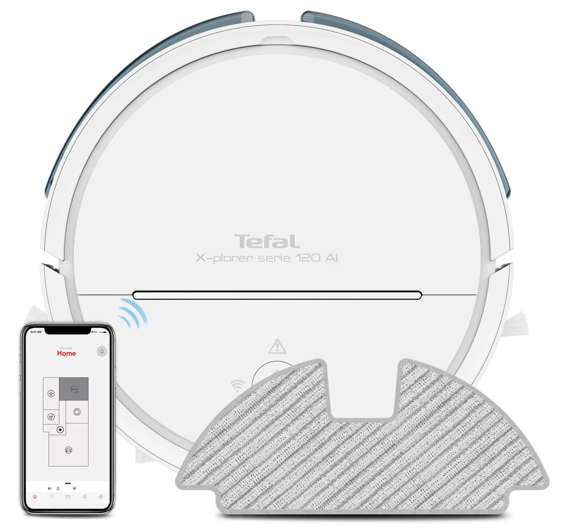 Tefal X-plorer Serie 120 AI RG7867 Funkcja mopowania Tworzenie mapy pomieszczenia 65dB