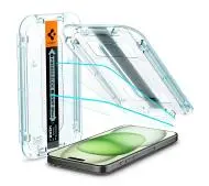 Spigen z aplikatorem Glas.tR EZ Fit do iPhone 15 - 2 pack