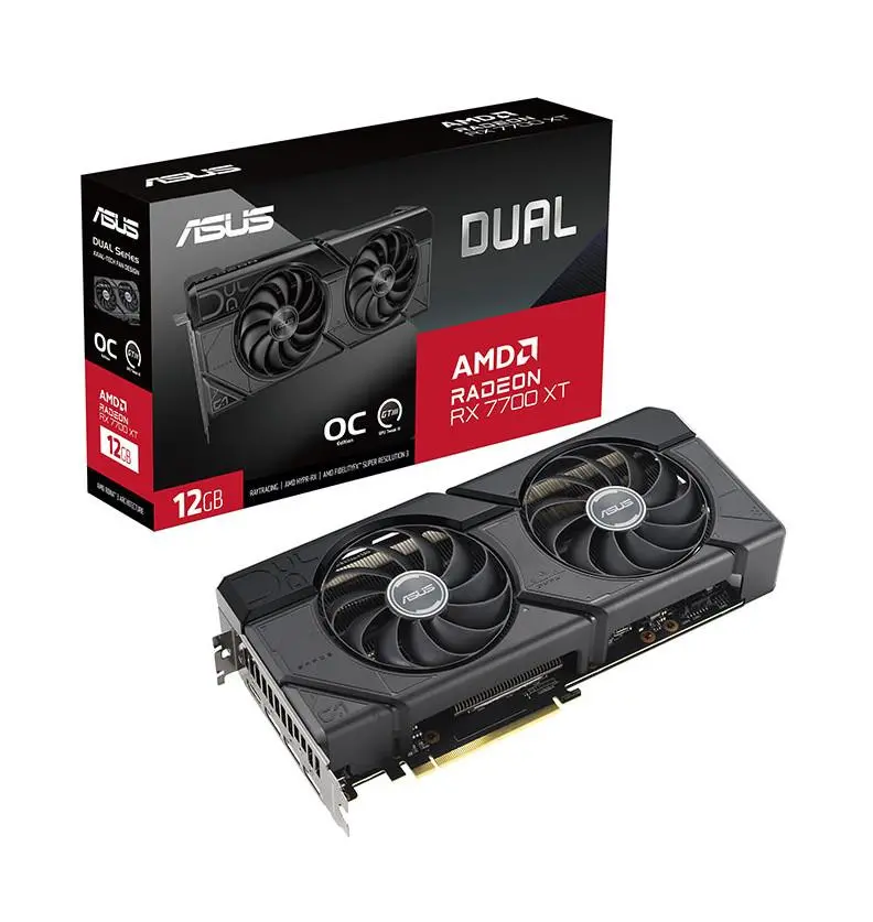 ASUS Dual Radeon RX 7700 XT OC Edition 12GB GDDR6 192bit FSR