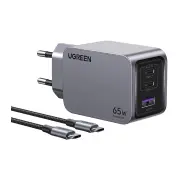 UGREEN 25871 Nexode Pro USB + 2x USB-C 65W + kabel USB-C 1,5m Czarny