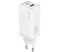 USAMS T45 USB-C+USB 65W PD Super SI Biały