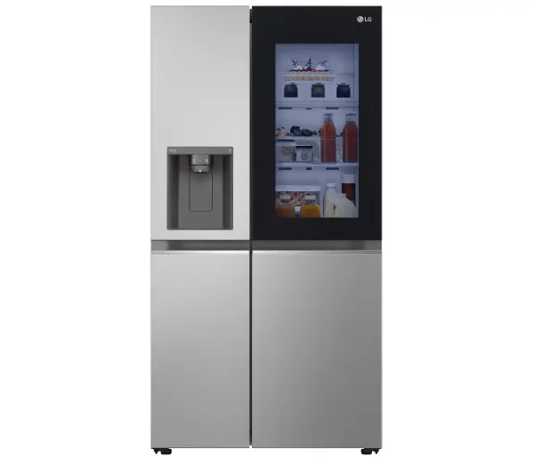 LG SBS InstaView GSGV80PYLL Pełny No Frost 179cm Dystrybutor wody Komora świeżości Zdalne sterowanie Srebrny