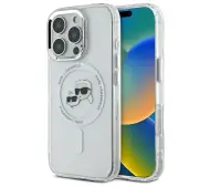 Karl Lagerfeld IML Metal Karl&Choupette Head MagSafe do iPhone 16 Pro Max Biały