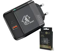 Extralink Smart Life Fast Charger USB-C USB 65W GaN Czarny
