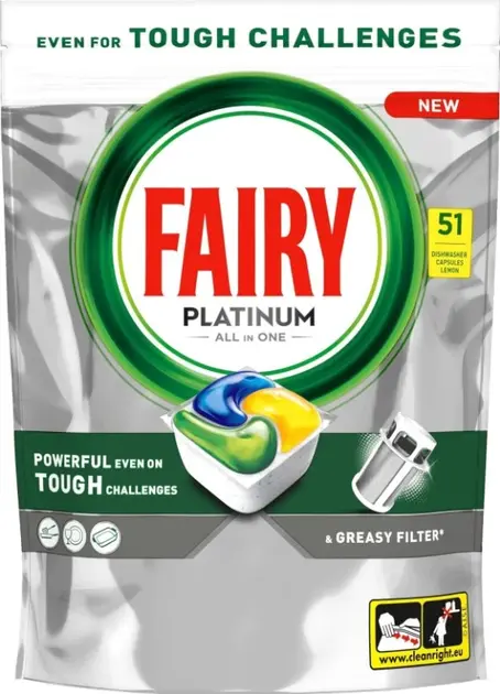 Fairy Platinum All In One Lemon 51szt.