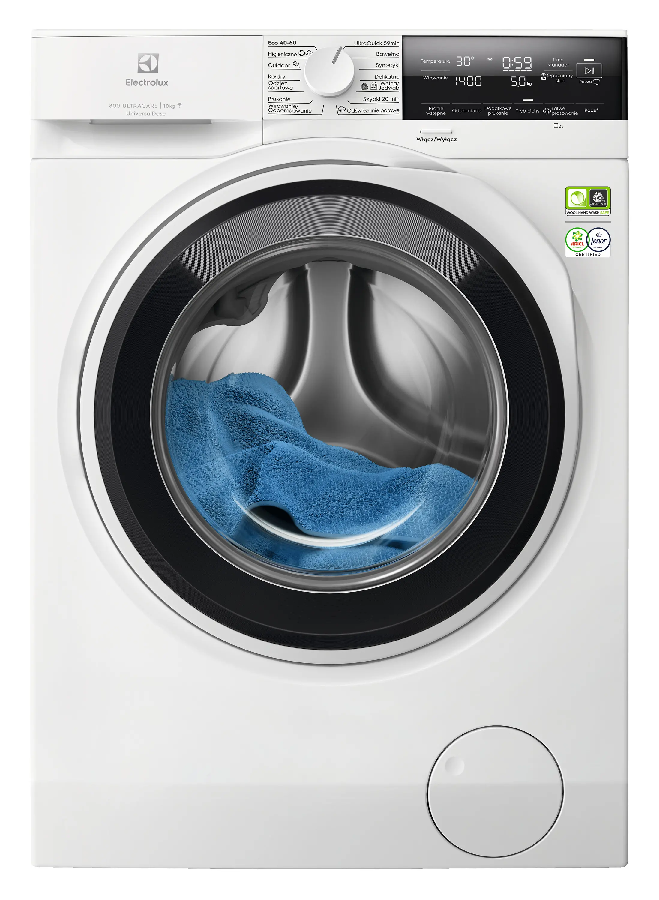 Electrolux 800 UltraCare EW8F3614QP 10kg 1600obr/min Zdalne sterowanie UniversalDose