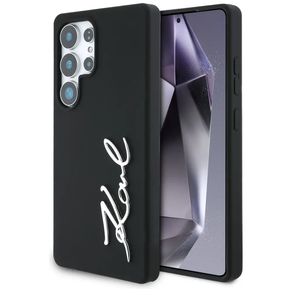 Karl Lagerfeld Silicone Metal Signature Logo do Galaxy S25 Ultra Czarny
