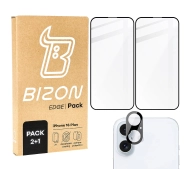Bizon 2x szkło + szybka na aparat Edge 2 Pack do Apple iPhone 16 Plus