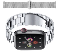 Bizon ze stali nierdzewnej Aura do Apple Watch 49/46/45/44/42mm Srebrny
