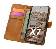 Bizon z klapką Pocket do Xiaomi Poco X7 Pro Brązowy