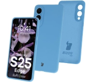 Bizon Silikonowe Soft do Samsung Galaxy S25 Edge Niebieski
