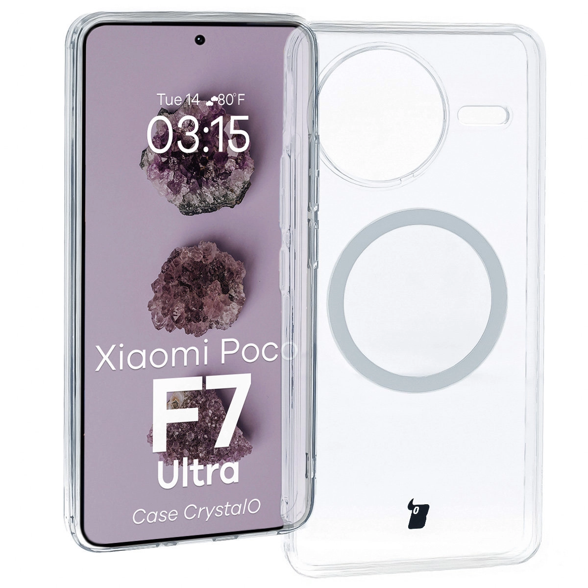 Bizon CrystalO z MagSafe do Xiaomi Poco F7 Ultra Przezroczysty