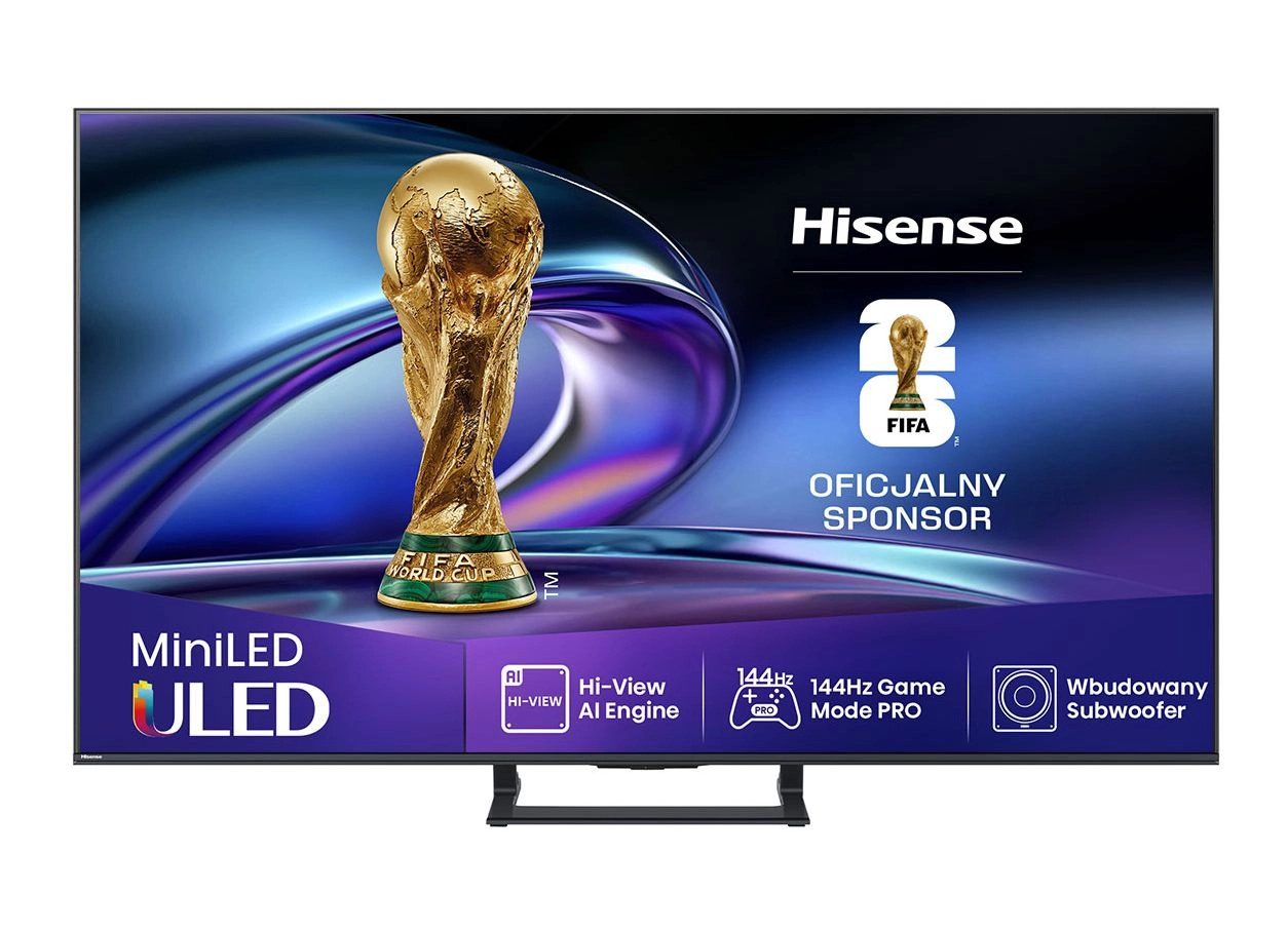 Hisense 50E8Q 50" ULED MiniLED 4K 144Hz Smart TV Funkcje AI Dolby Vision Dolby Atmos HDMI 2.1 DVB-T2