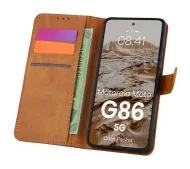 Bizon Case Pocket do Motorola Moto G86 5G Brązowy