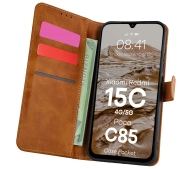 Bizon z klapką Pocket do Xiaomi Redmi 15C 4G / 5G / POCO C85 4G Brązowy