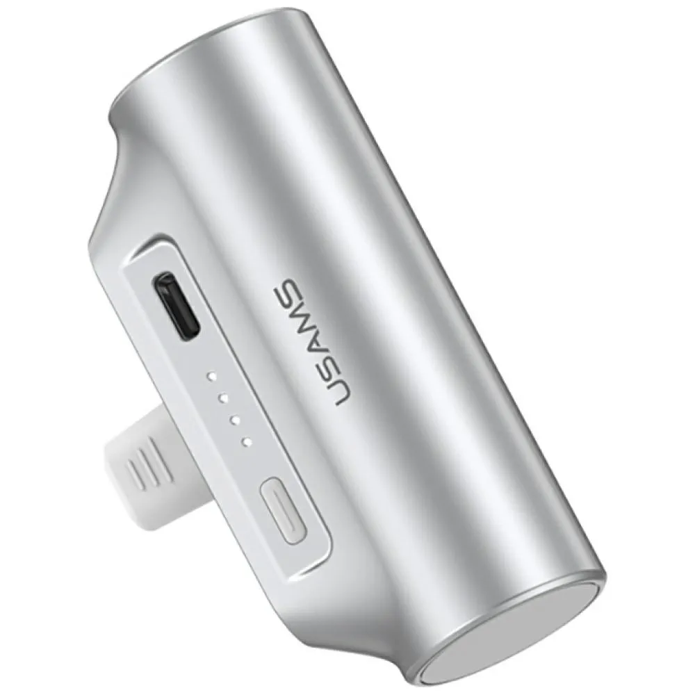 USAMS PB79 Mini Tail Plug Portable 3000mAh Srebrny miniaturka