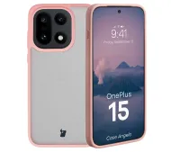 Bizon MatteO do OnePlus 15 Półprzezroczyste z różową ramką