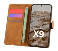 Bizon z klapką Pocket do Oppo Find X9 Brązowy
