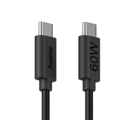 Hama 86446 USB-C do USB-C 60W 1,2m Czarny