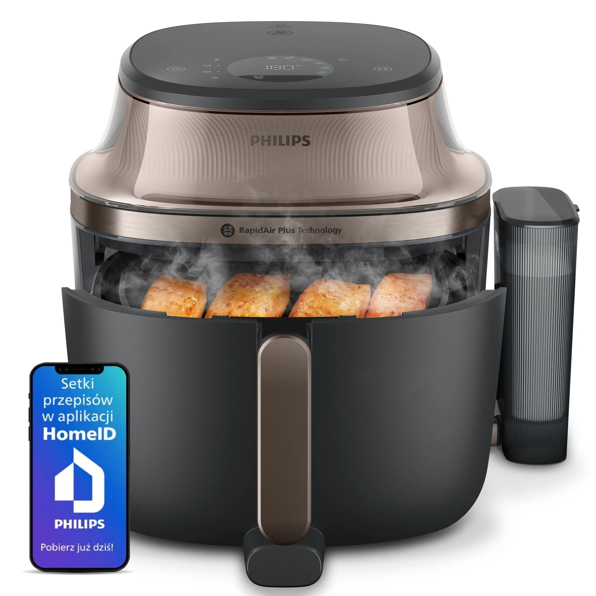 Philips Ovi Ultra NA547/07 2000W 7,2l Aplikacja mobilna Gotowanie na parze
