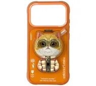 Nimmy Cool&Cute 2.0 Cat do iPhone 17 Pro Max z magnetyczną zawieszką Pomarańczowy