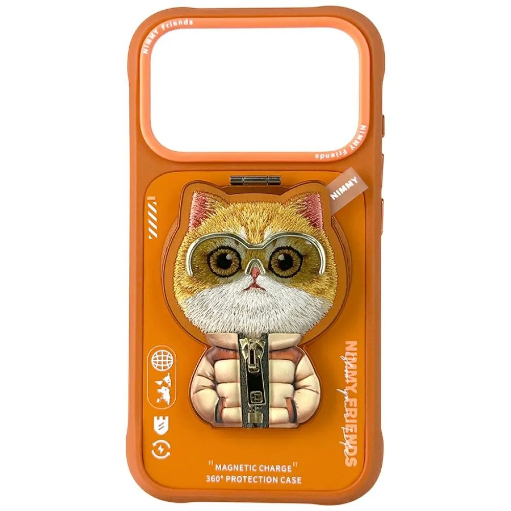 Nimmy Cool&Cute 2.0 Cat do iPhone 17 Pro Max z magnetyczną zawieszką Pomarańczowy