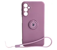 Bizon Silicone Ring Sq do Galaxy A24 4G Ciemnofioletowy
