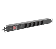 Lanberg RACK PDU 19" 1U 10A 5X Schuko C14 Czarny 2m