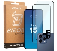 Bizon Szkło + szybka na aparat Glass Edge Pack do Oppo Reno 15 2 sztuki