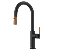 Franke Maris Stripes J pull-out Czarny mat/miedziany Mosiądz