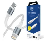 3mk Hyper Cable N-SERIES PD3.0 9V/3A USB-C do Lightning 3m 27W Biały