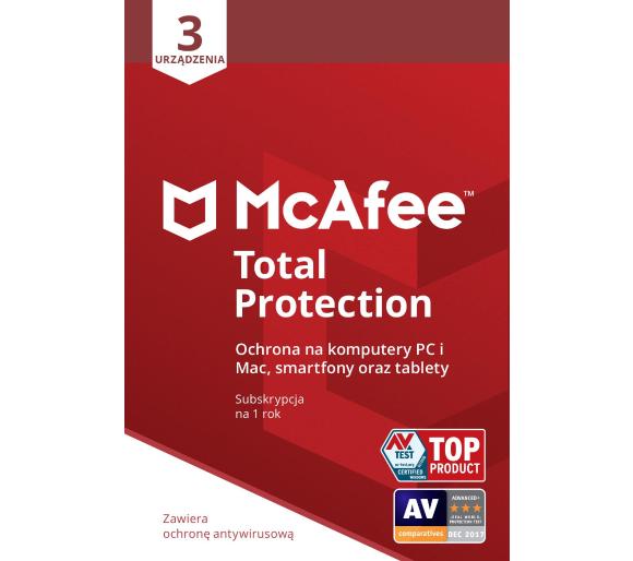 oprogramowanie McAfee Total Protection 3 PC / 1 rok