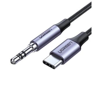 kabel analogowy audio UGREEN AV143 / 30633 USB-C do mini jack 3,5mm AUX, 1m (szary)