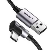 Ugreen kabel US284 USB-A (prosty) / USB-C (kątowy) 3A 1m (szary)