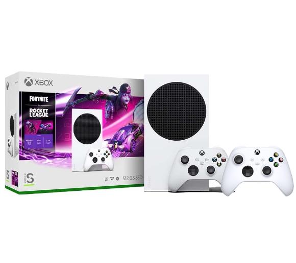 konsola Xbox Series S Xbox Series S + dodatki Fortnite i Rocket League + dodatkowy pad (biały)